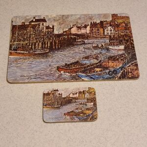 Scenic Harbor Dinning Placemat With Matching Coaster For Sale